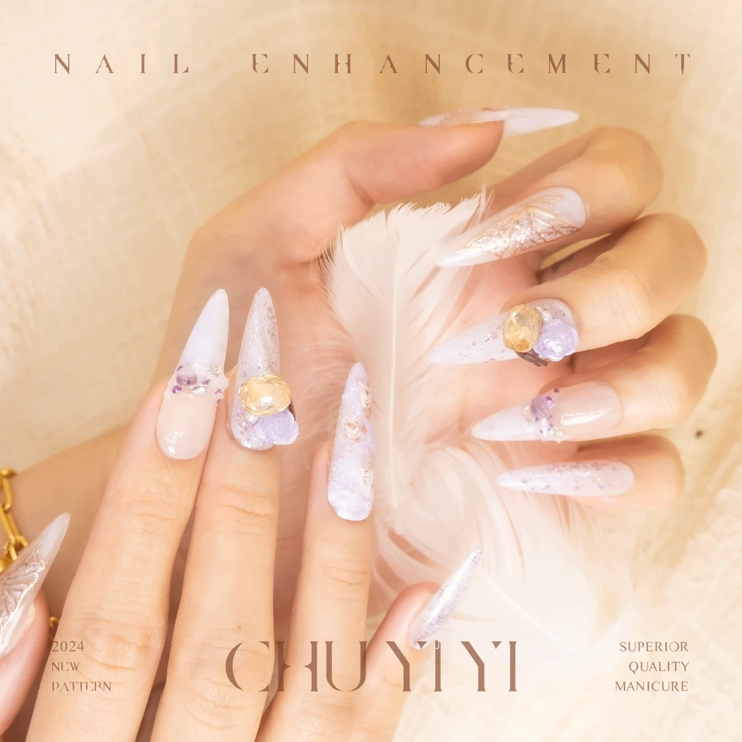 宝钗 十二钗套系穿戴甲全手绘蝴蝶新国风轻奢原创小众穿戴甲