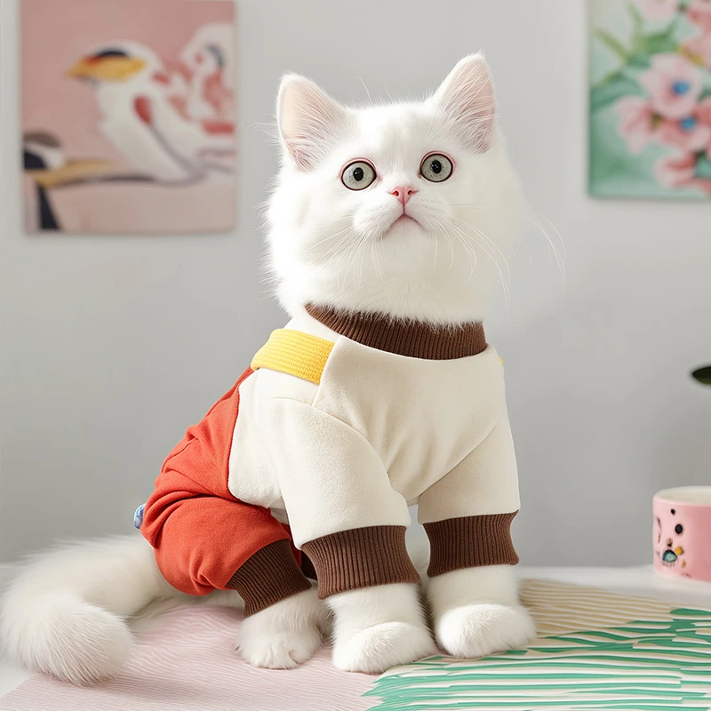 小猫咪衣服春夏新款四脚背带裤宠物布偶德文英短银渐层防掉毛服装