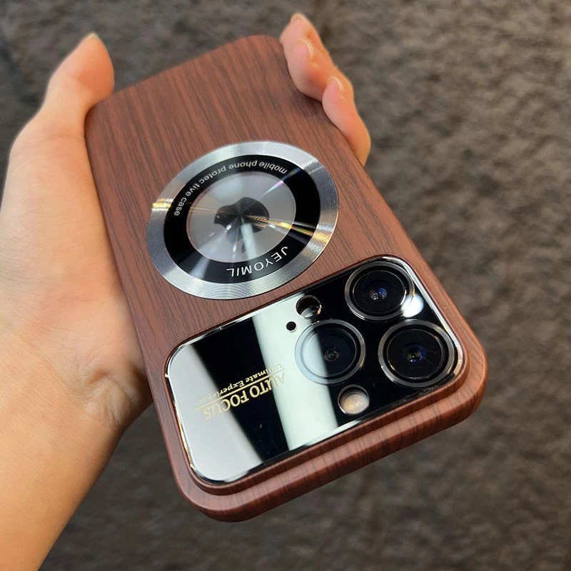 高端商务磁吸露标iPhone14promax手机壳大视窗苹果12超薄pc13硬男