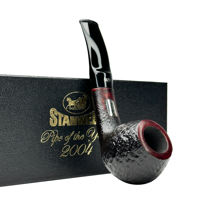 Stanwell丹麦斯坦威2004年度纪念款喷砂面银圈自由式石楠木烟斗