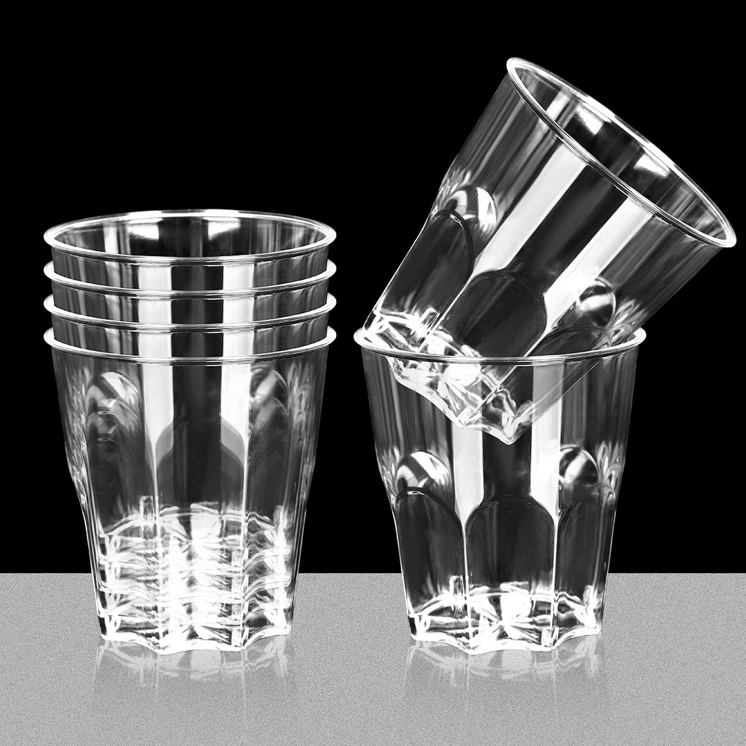 特厚航空杯一次性杯子水杯家用商用加厚加硬塑料太空杯茶杯啤酒杯