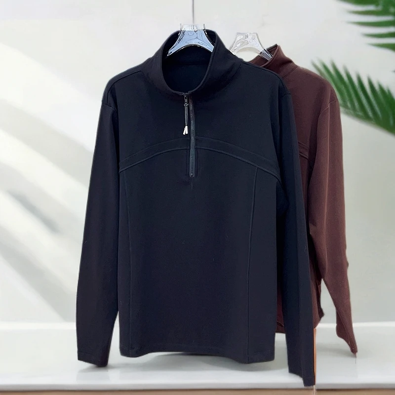 必魅2025秋季新款港风ins可立可翻长袖T恤31277长袖打底衫大码女