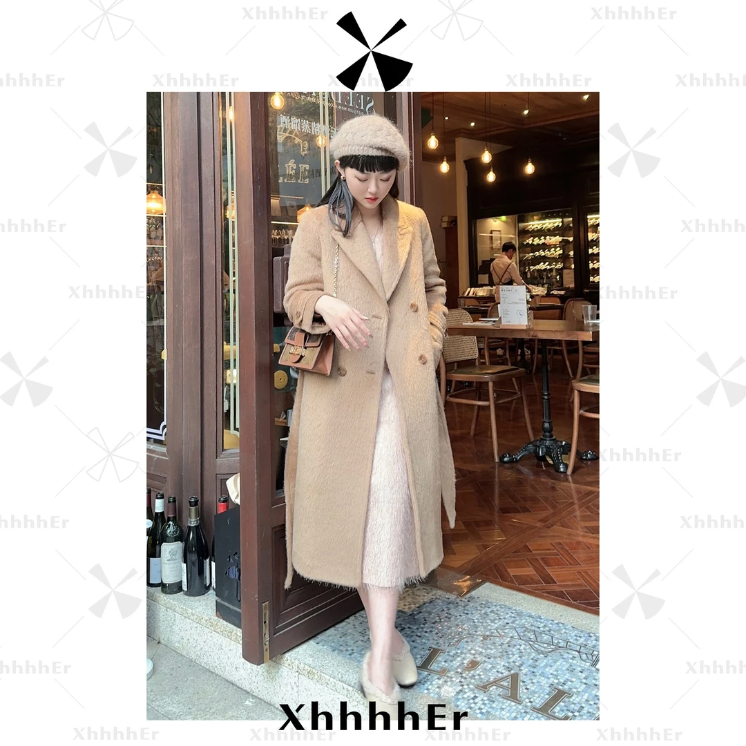 辛儿/小个子“羊驼毛”冬季保暖厚款“苏利”经典羊毛夹棉大衣XY1244