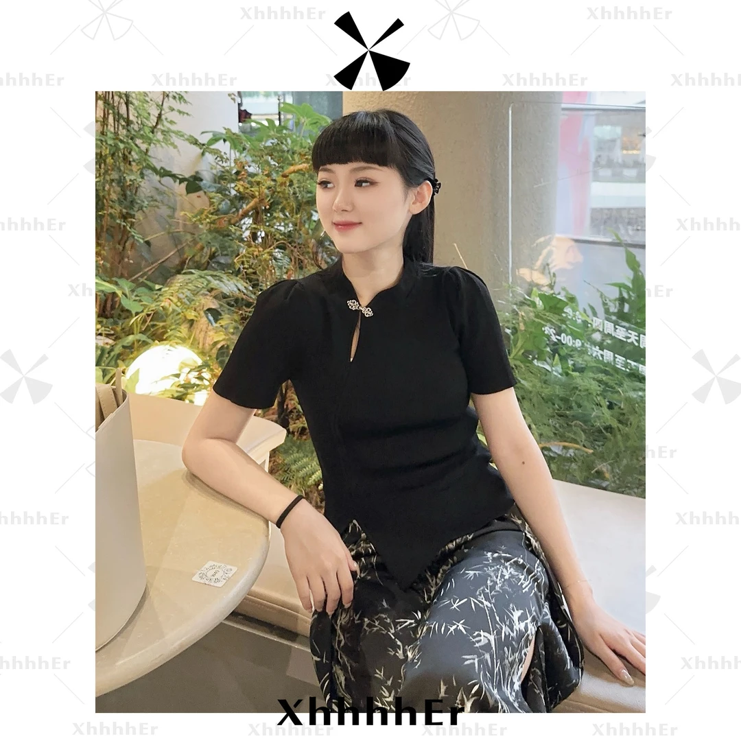 辛儿/小个子夏季小众显瘦气质设计感复古新中式国风上衣XY1488