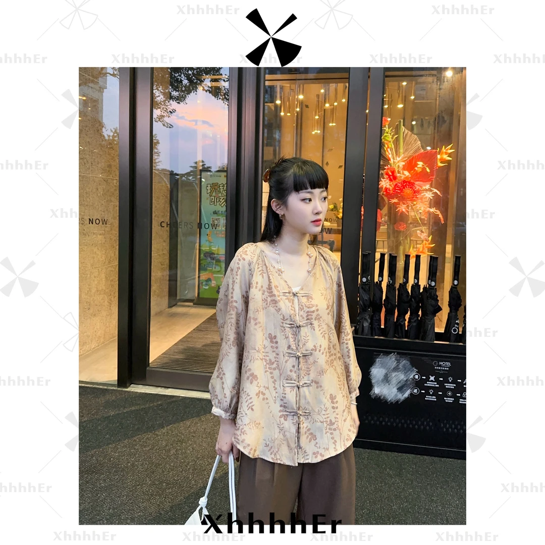 辛儿/小个子“烟雨轻纱”老钱风复古外套通勤百搭衬衣XY1700