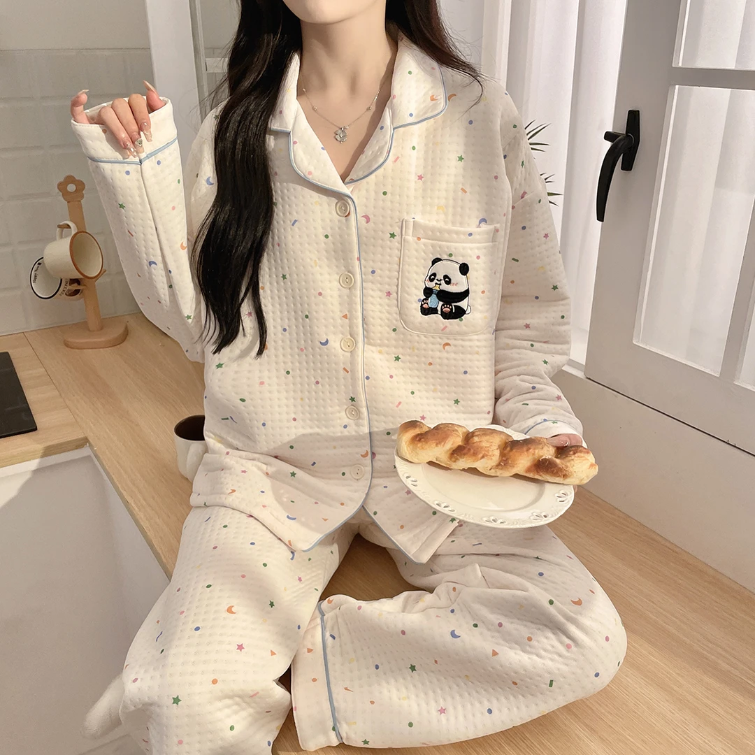 秋冬【空气棉】10-12月份月子服春秋冬季产后哺乳喂奶孕妇睡衣保暖