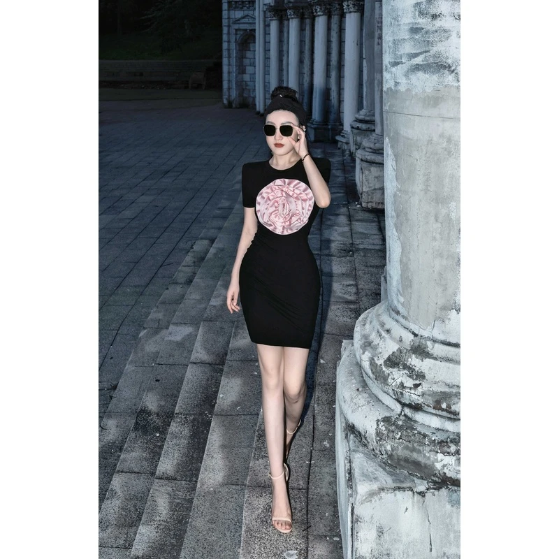 【星姐推荐】星原创高级定制【桃花盛开】设计师款夏季轻奢名媛连衣裙