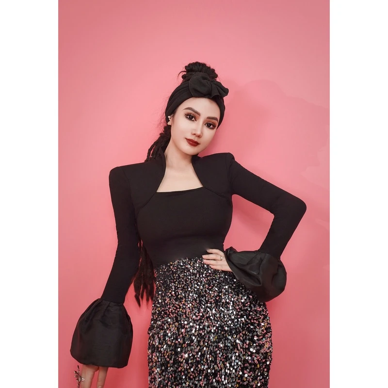 【星姐推荐】星原创高级定制【黑桃皇后】设计师百搭轻奢名媛修身上衣