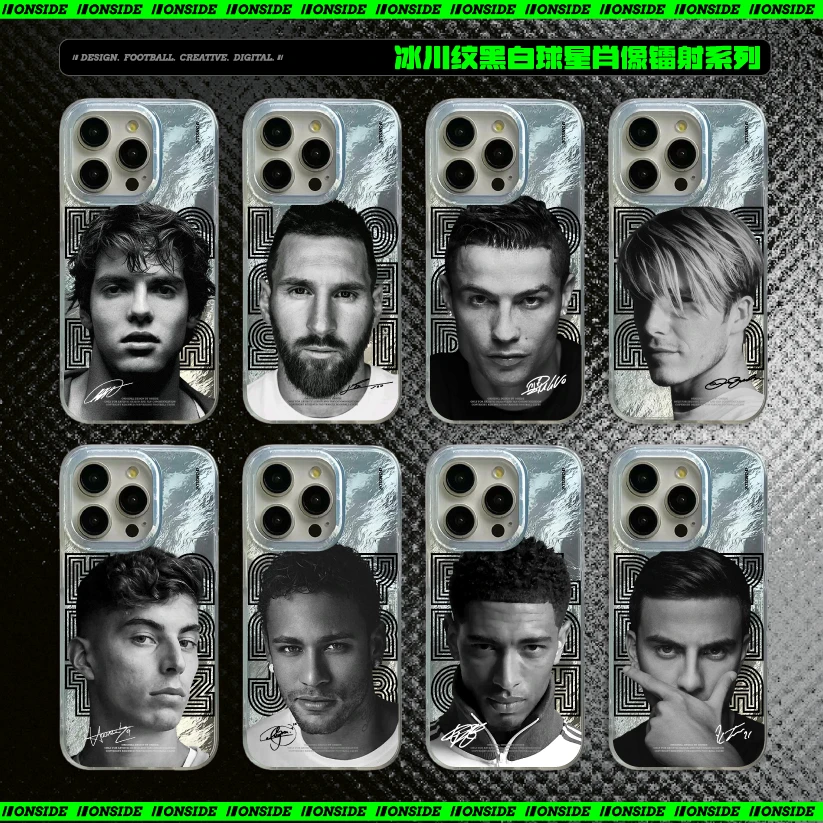 ONSIDE冰川纹黑白球星肖像镭射系列【适用于苹果/华为/OP/小米/vi】