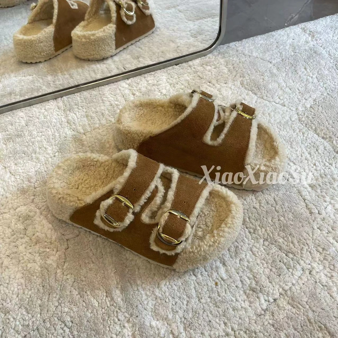 小小苏【毛毛】女鞋休闲时尚ins坡跟防滑拖鞋百搭小众韩版-2