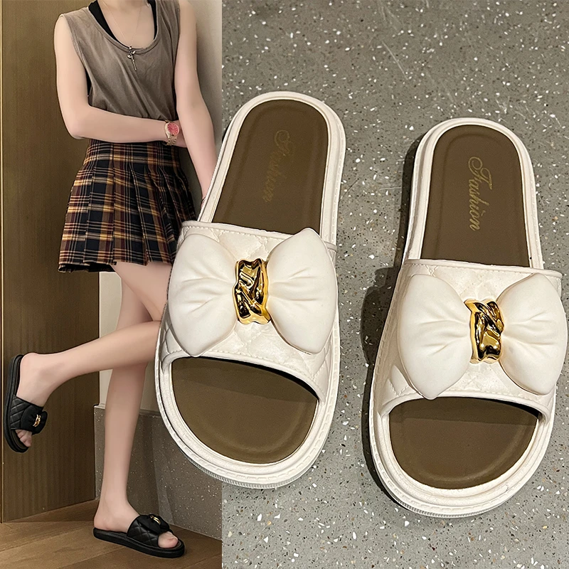 2025新款2299-2蝴蝶时尚一字拖厚底凉拖鞋女士拖鞋外穿女夏季