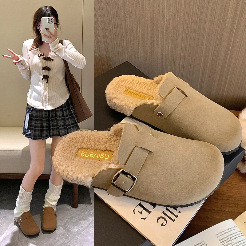 2025年时尚8825-2棉博肯百搭外穿软底女拖鞋