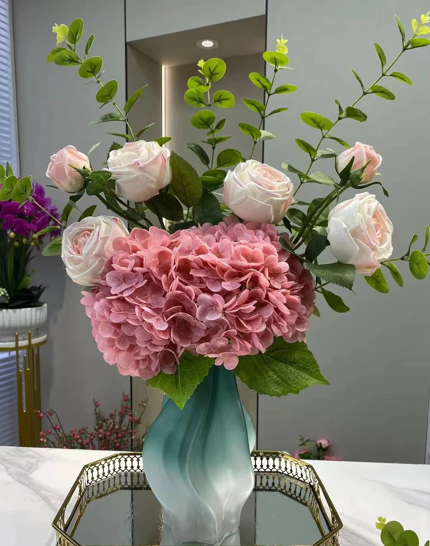 简约轻奢设计师款花好月圆花束仿真花家居装饰摄影摆件