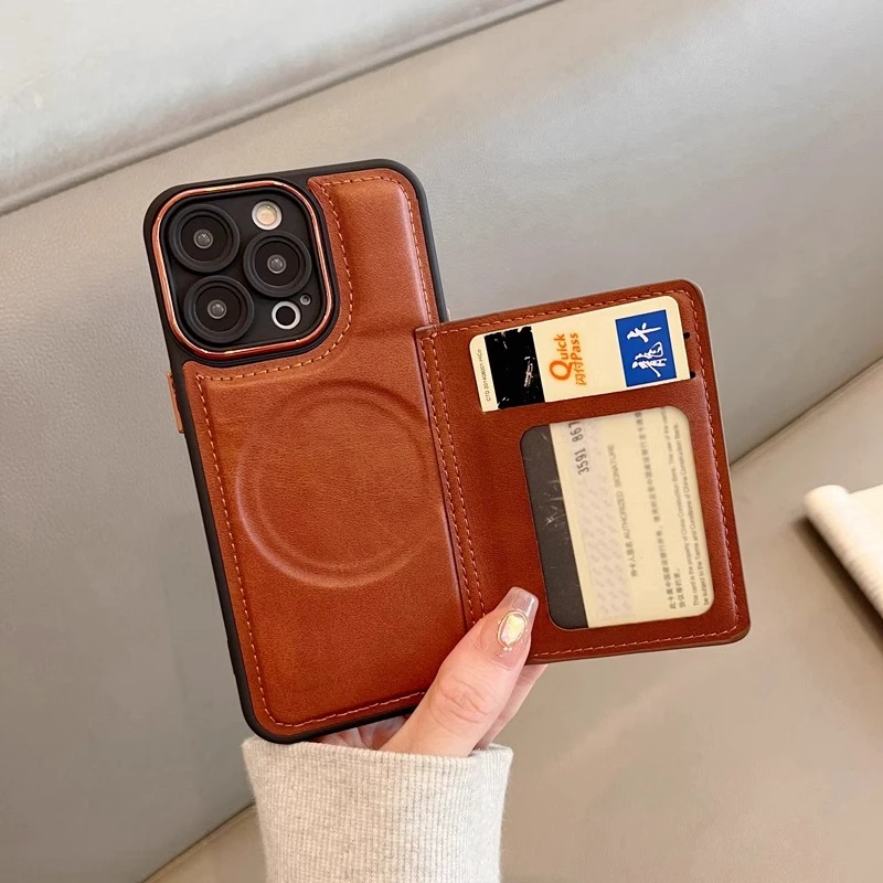 插卡卡包适用于苹果16手机壳iphone15promax磁吸支架一体14卡壳13