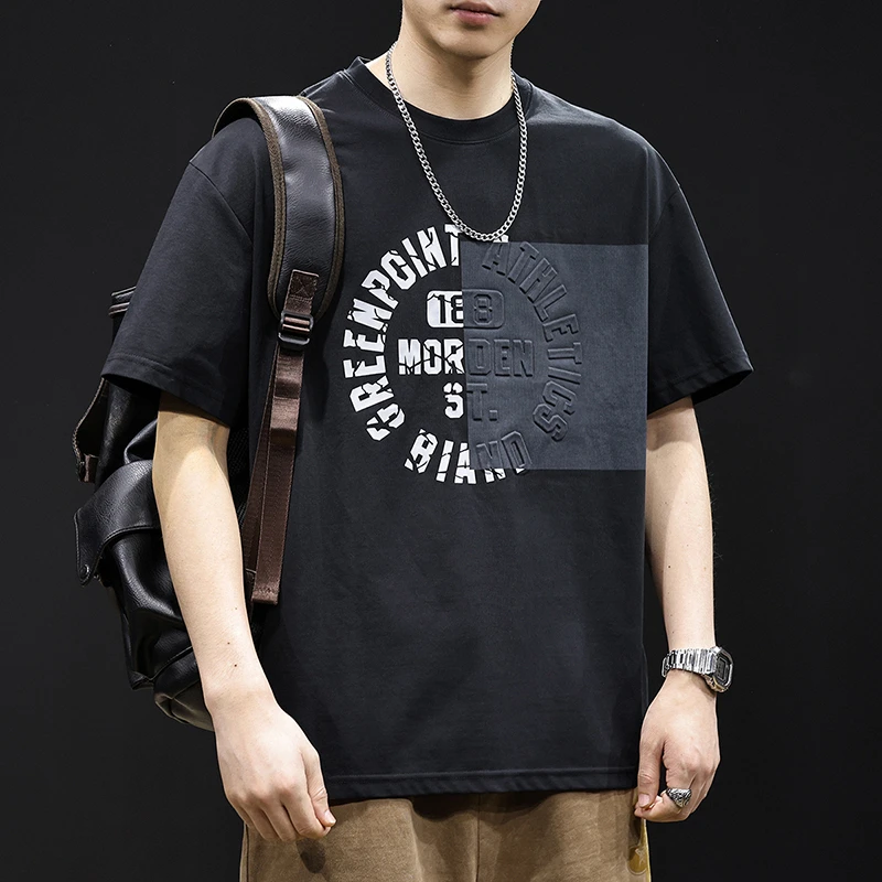 Cebrodz3D印花潮牌短袖t恤男士宽松大码夏季衣服2025新款