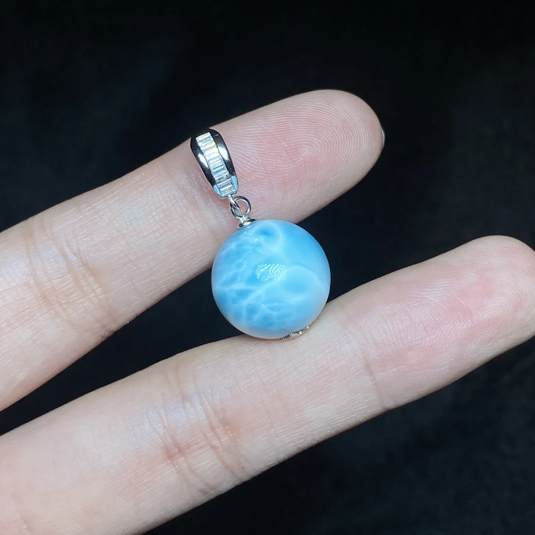 【小北好物】s925银海纹石吊坠-17QK20X261【多样性发一件】约14mm