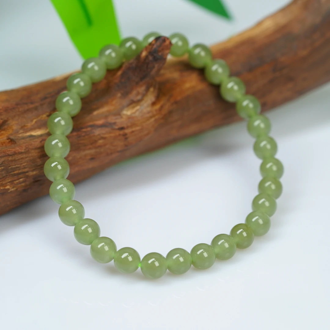 【小北珠宝】和田玉单圈圆珠手串19-17S05X75【多样性发一件】约6mm