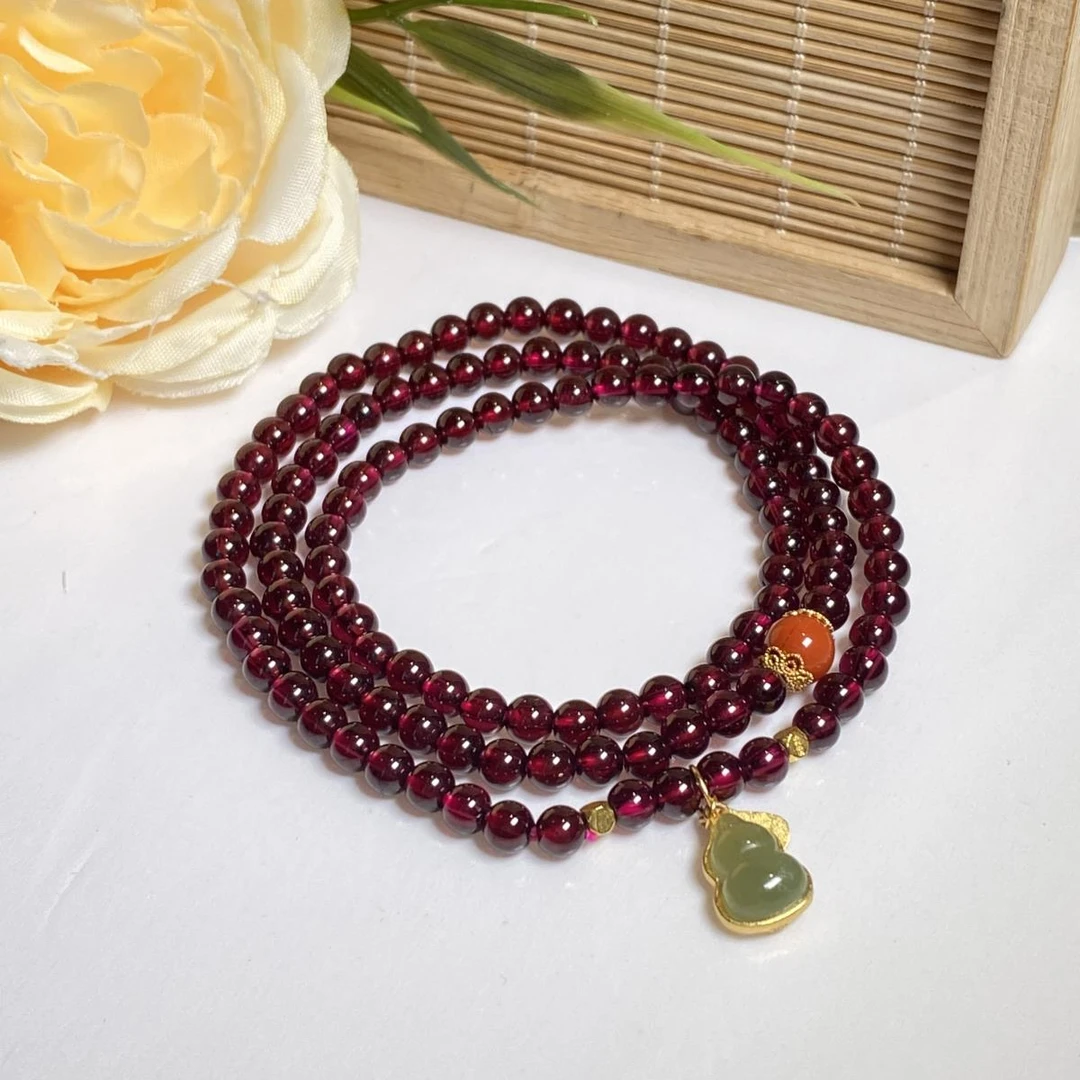 【小北好物】石榴石DIY多圈手串-16QL01X1166【约4mm】