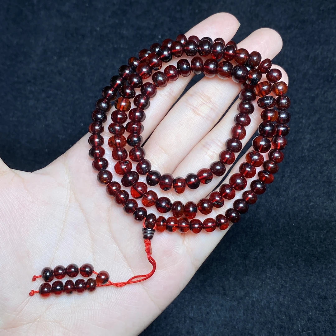 【小北好物】琥珀圆珠项链-16QH106X11【多样性发一件】约4*6mm