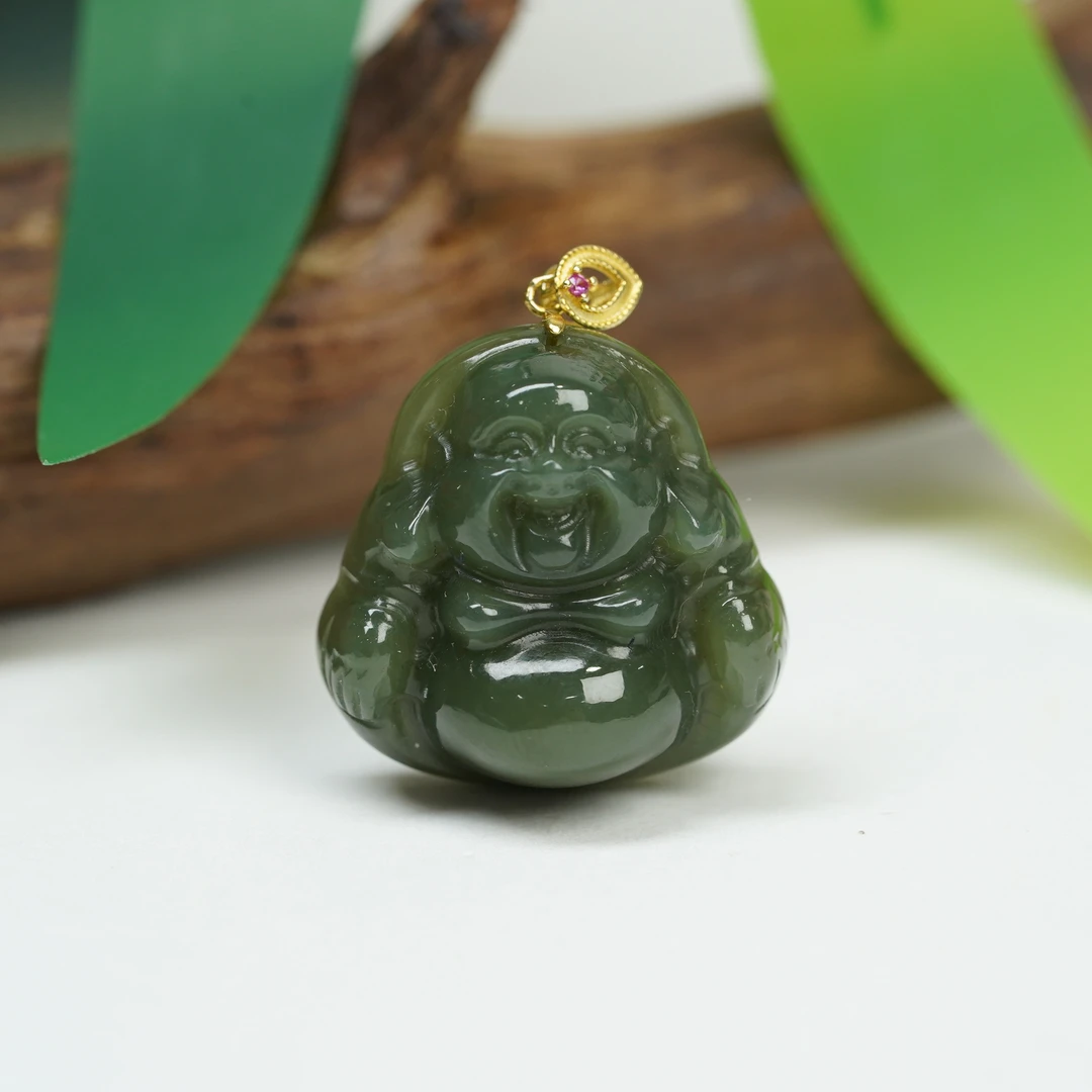 【小北好物】和田玉佛公吊坠2QH16X374【多样性发一件】约24*24mm