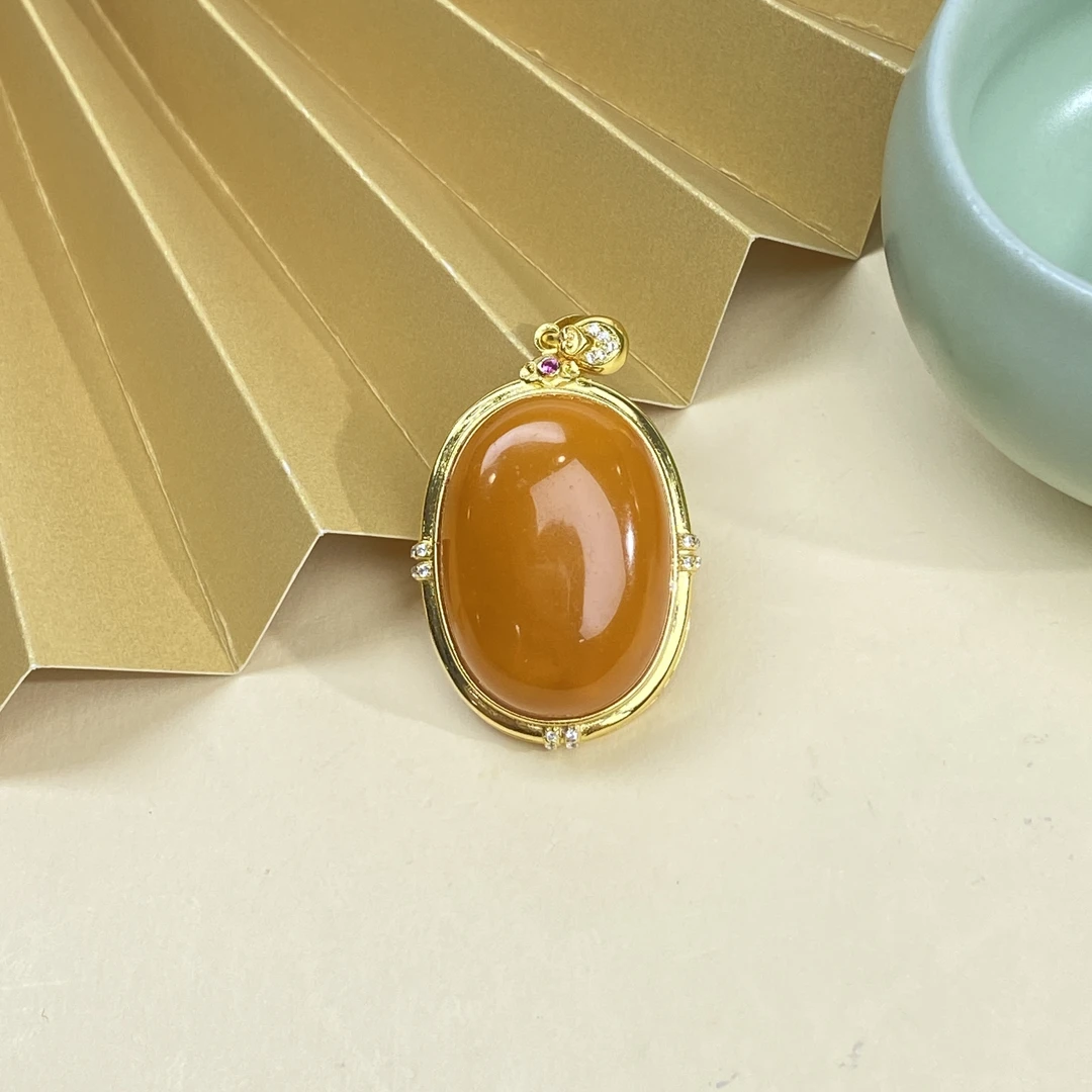 【小北严选】蜜蜡吊坠1-AH03X783【多样性发一件】约19*26mm带绳