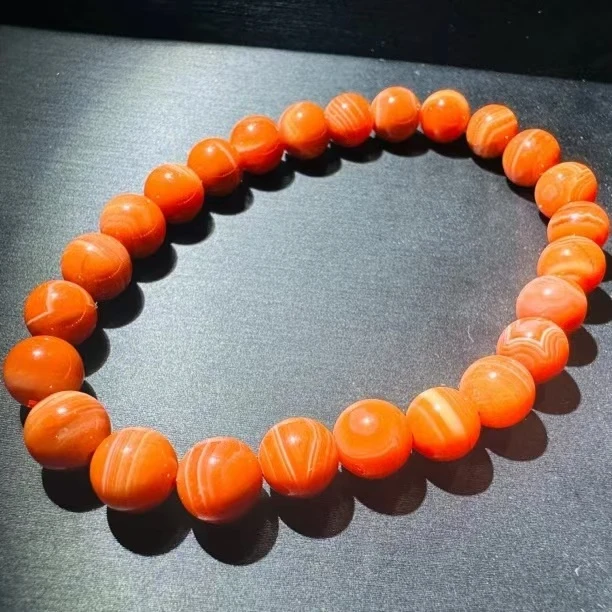 7mm+满肉南红玛瑙手串（多样性发一）   天然杂裂矿点，完美主义慎拍