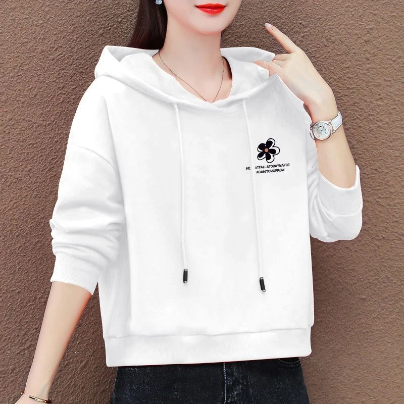 100%纯棉短款连帽卫衣女韩版秋冬季加绒加厚洋气小个子遮肚上衣潮