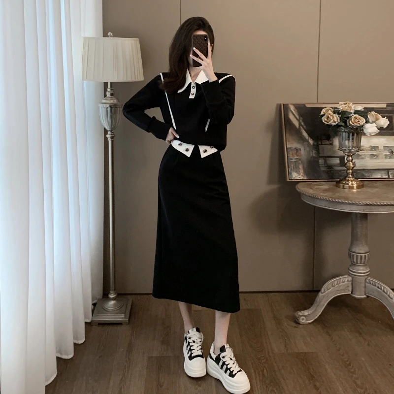 欧货时髦爆款时尚套装裙女秋冬新款洋气显瘦卫衣半身裙气质两件套