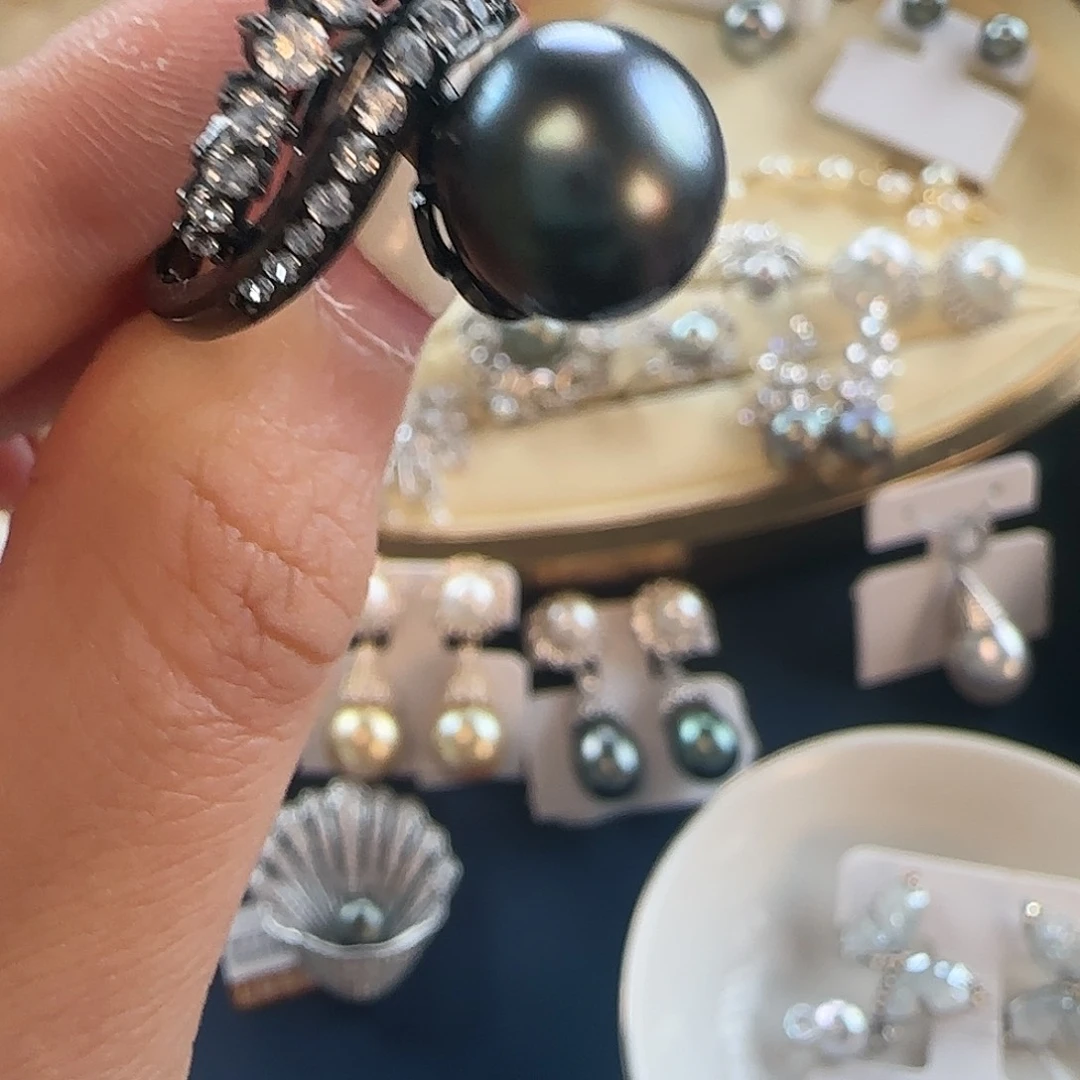 海水珍珠戒指银S925镶嵌