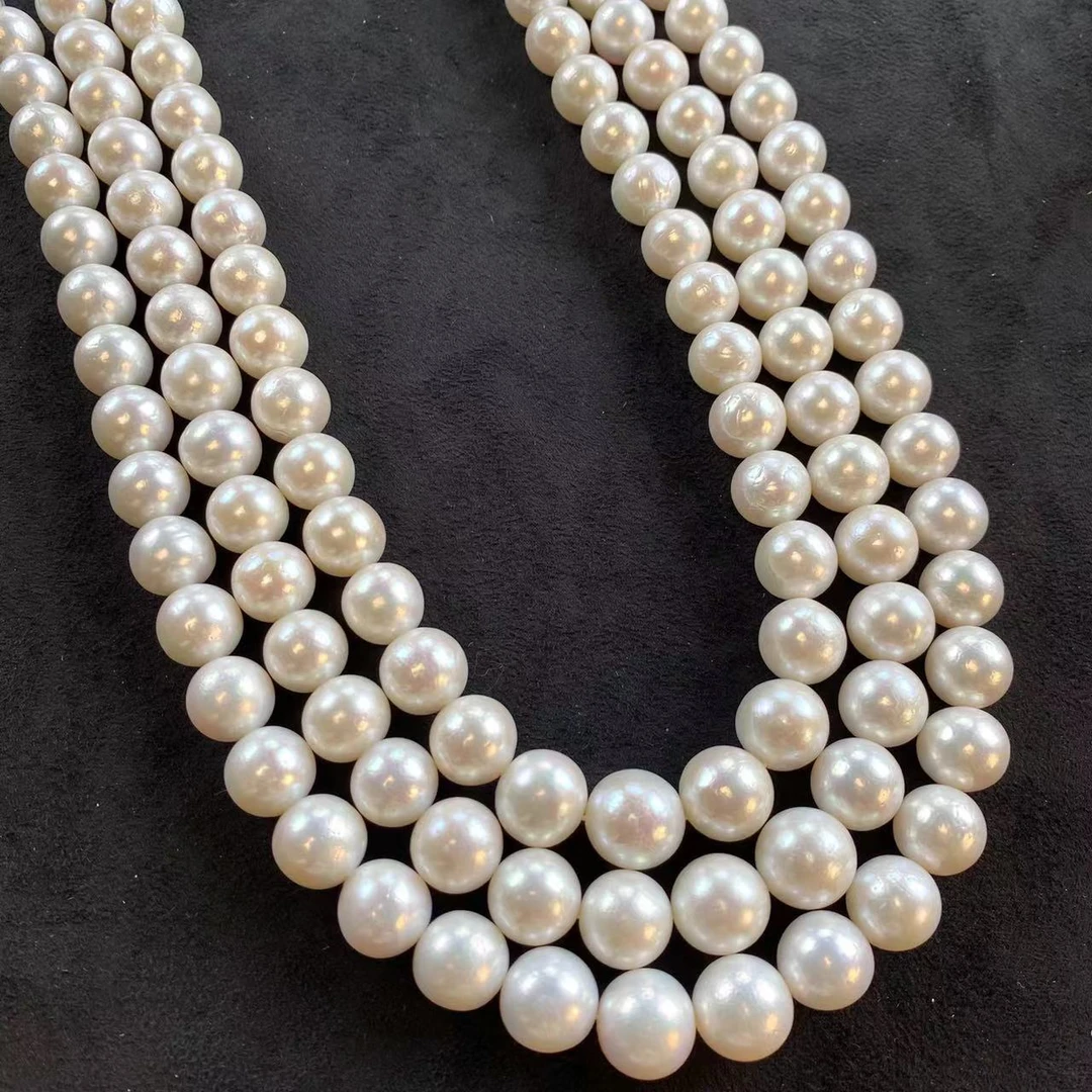 大点位正圆全珠项链淡水珍珠白色满珠链妈妈链多样性发货发一