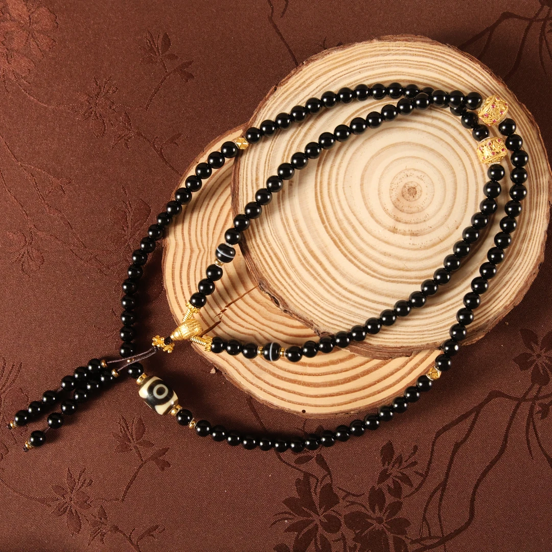 壹加小羊|玛瑙熊猫三Y108锁骨链