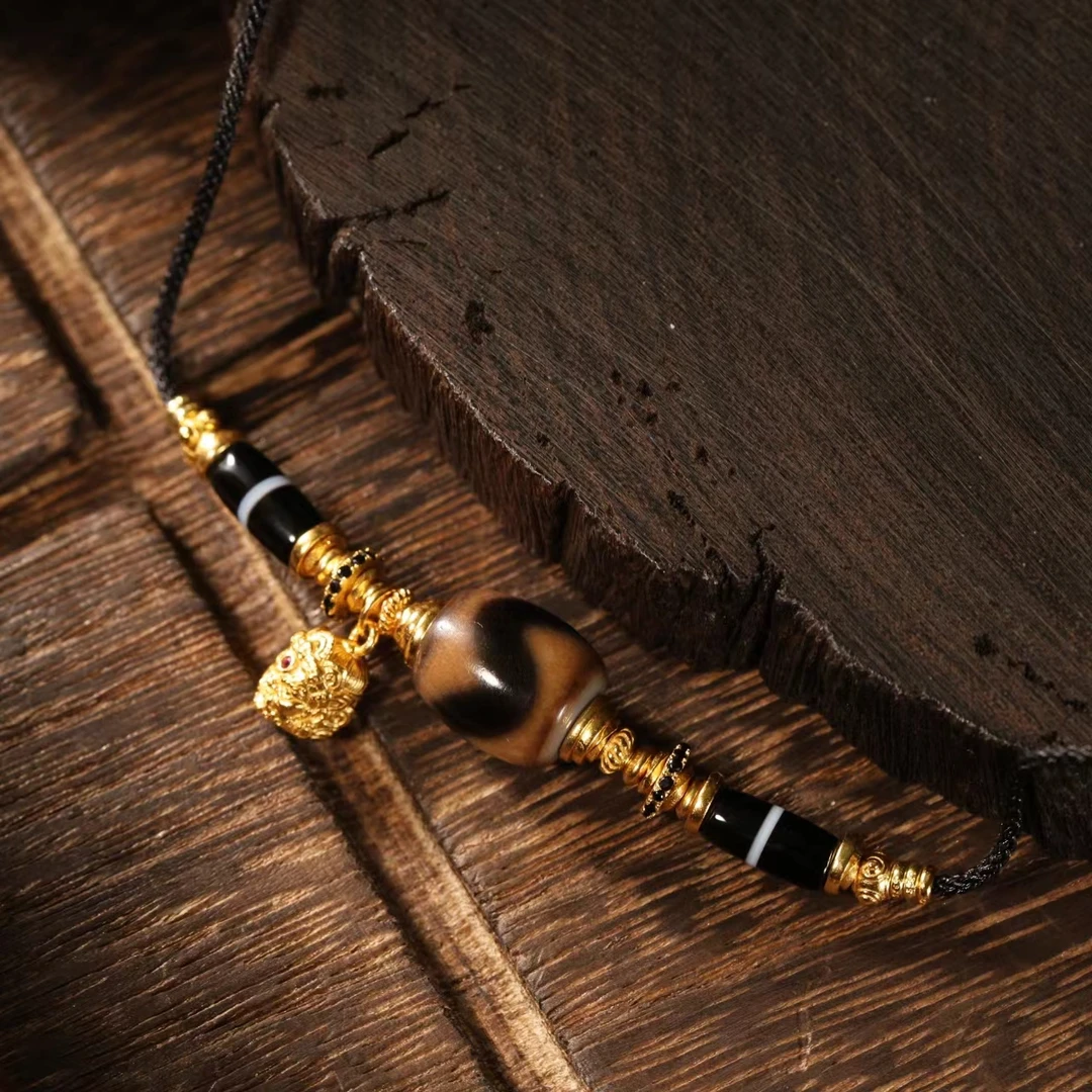 壹加小羊精选/行运黑金牙牙大黑天锁骨链