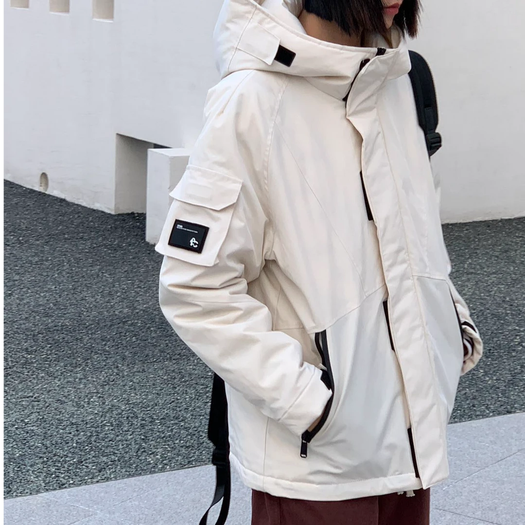 2024冬插肩袖宽松休闲情侣款羽绒服冲锋衣90羽绒户外24008