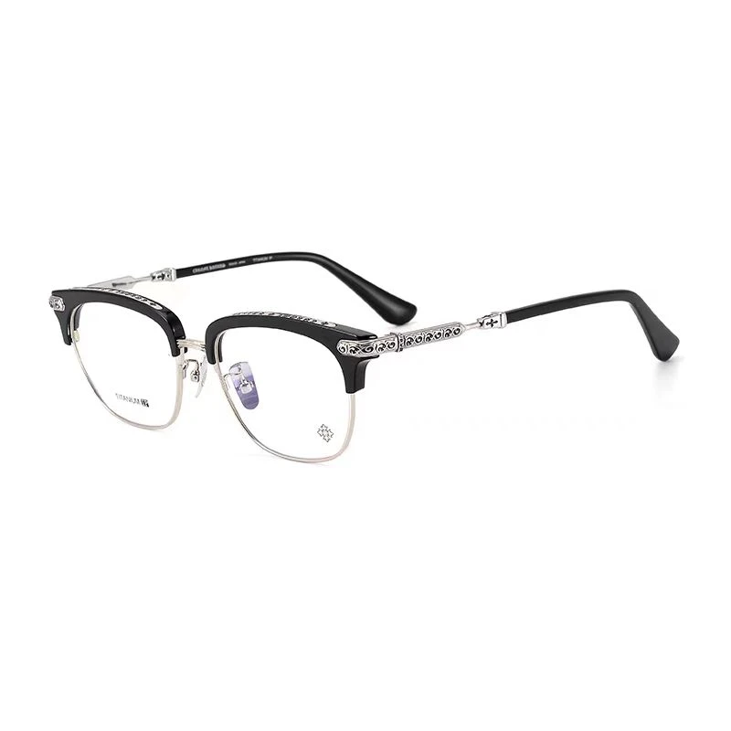 周董同款！手作复古雕花加宽经典眉毛大款永恒之藤配近视变色镜