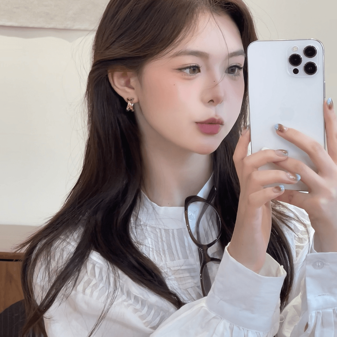 925银针耳饰 X656拼色交叉耳扣精致简约百搭时尚