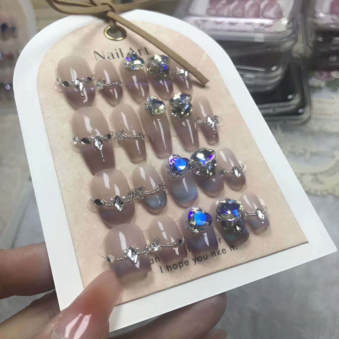 【朱丽叶】纯手工穿戴甲轻奢高级手工通勤款可拆卸式穿戴甲甲片