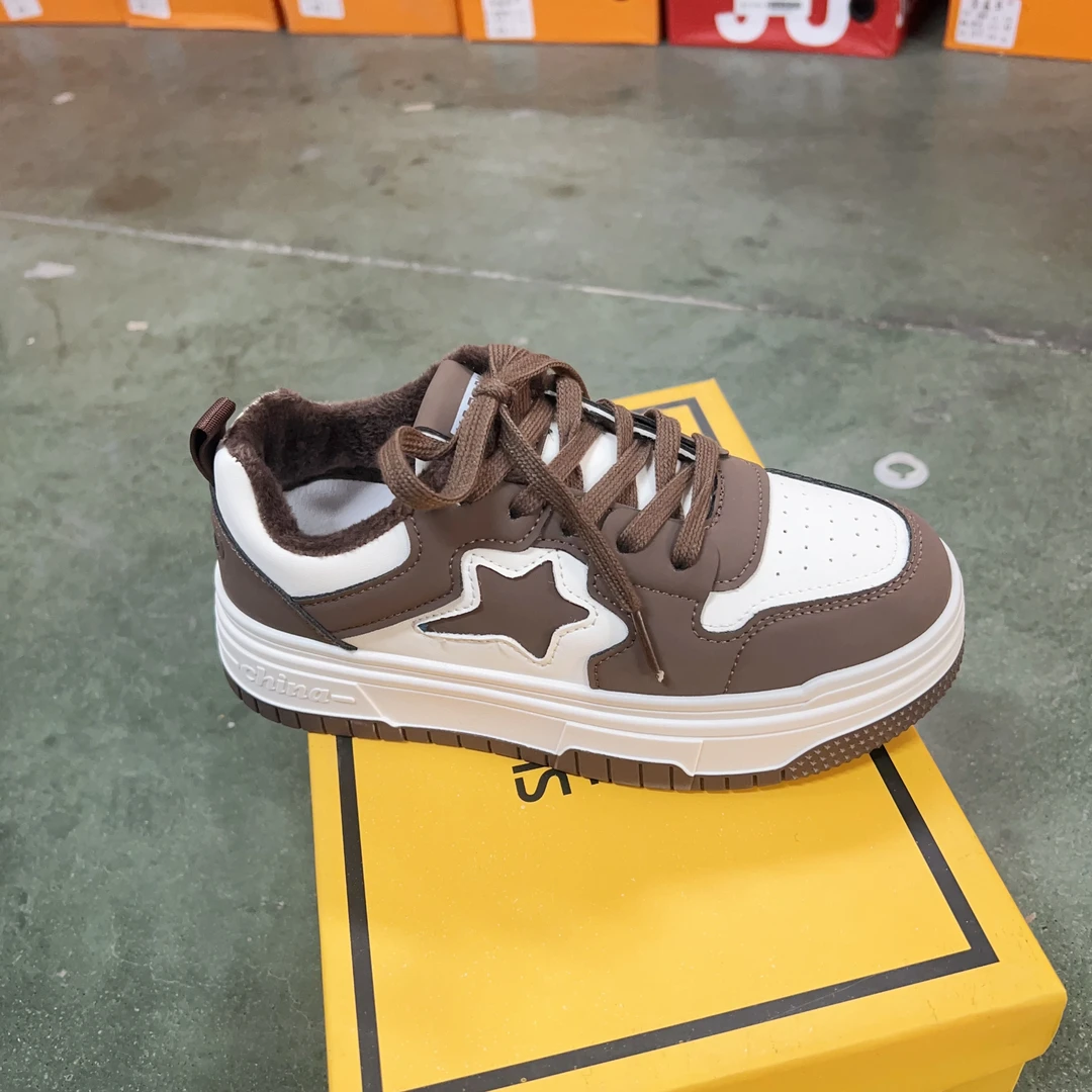 星星加棉板鞋女百搭保暖350