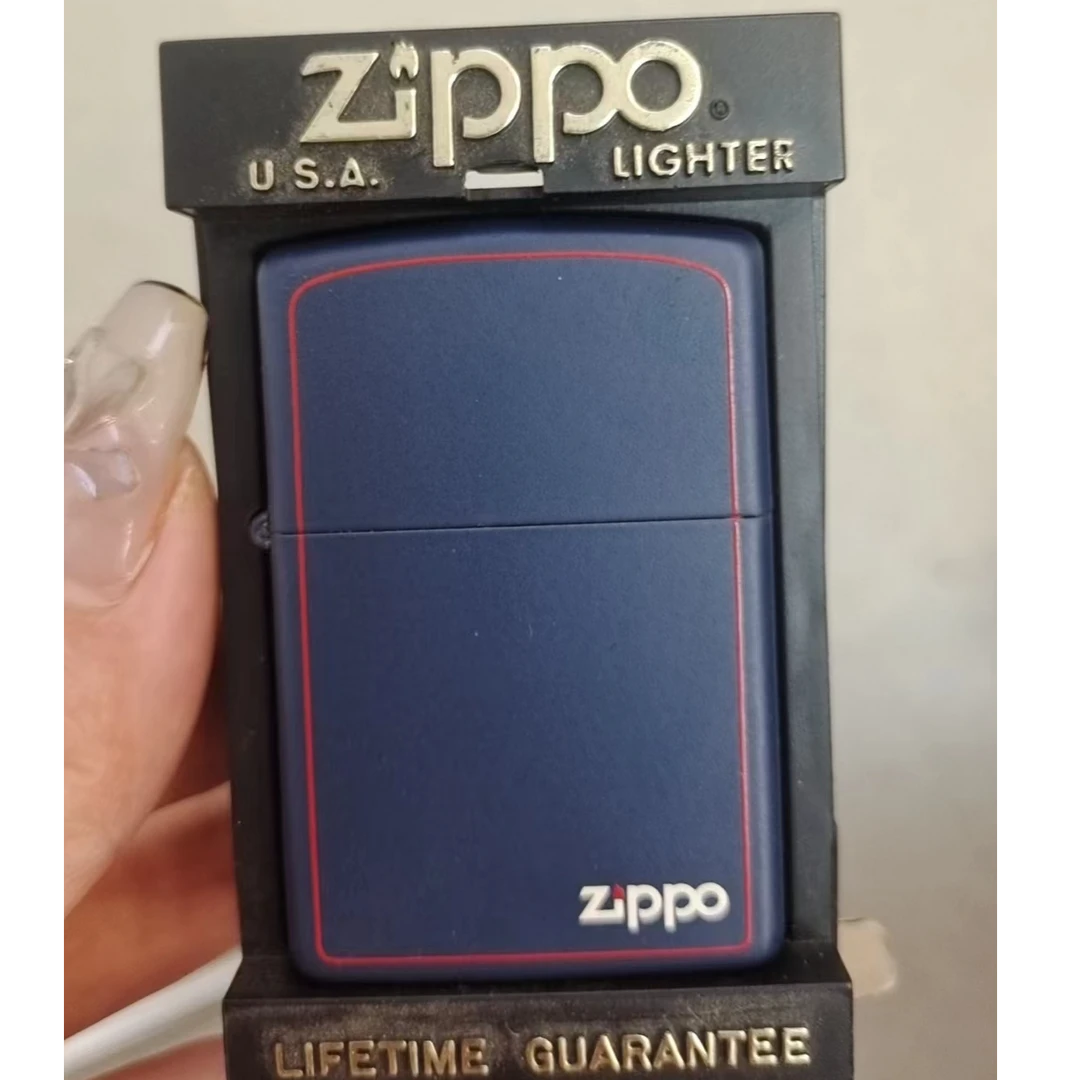zippo正品打火机 92年年度深蓝哑漆框标  个性 防风003310