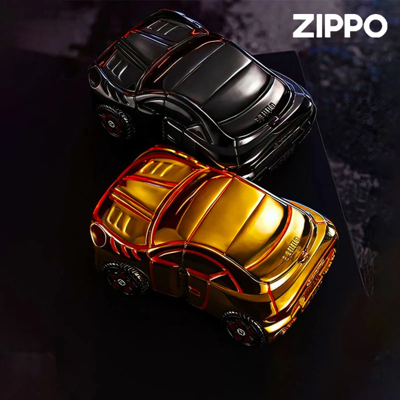 ZIPPO打火机正品疯狂汽车创意旋转飞车镀金镀黑防风送礼打火机