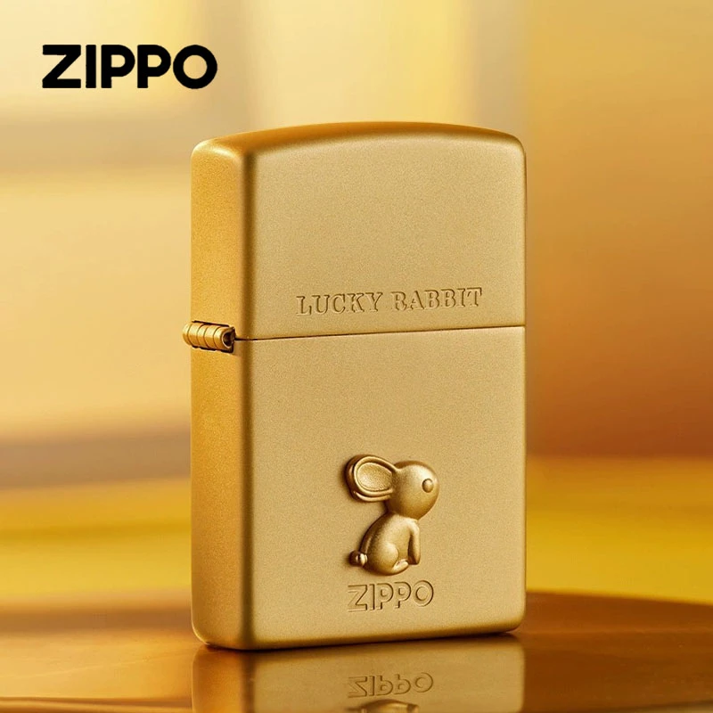 zippo打火机官方原装正版 新年限量贴章款 福运金兔 防风礼物