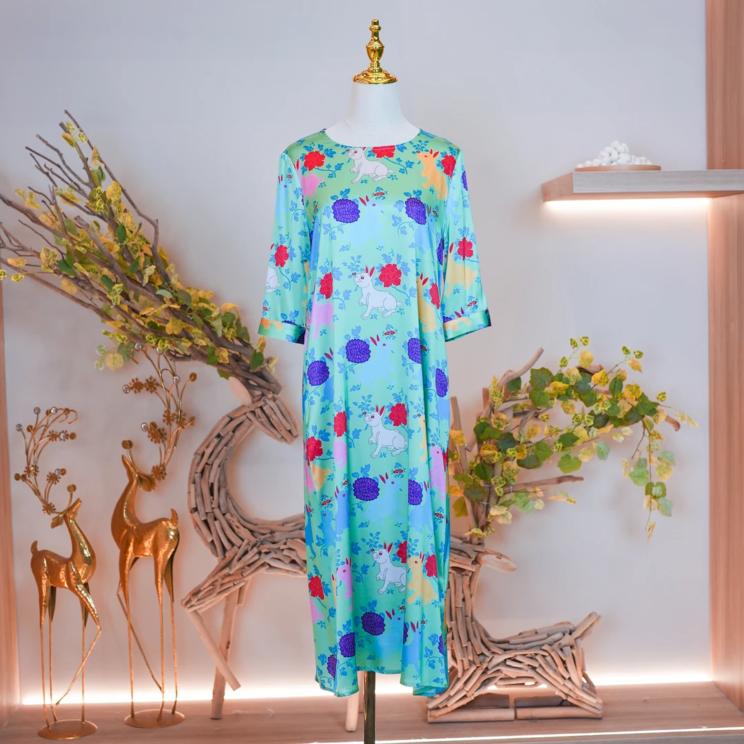 高定时尚气质桑蚕丝连衣裙23090031