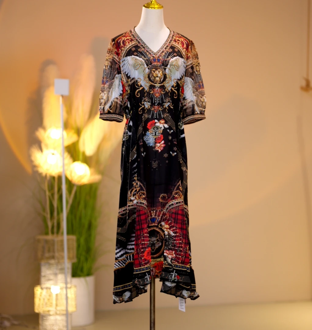 桑蚕丝高端定制时尚气质减龄连衣裙 32514