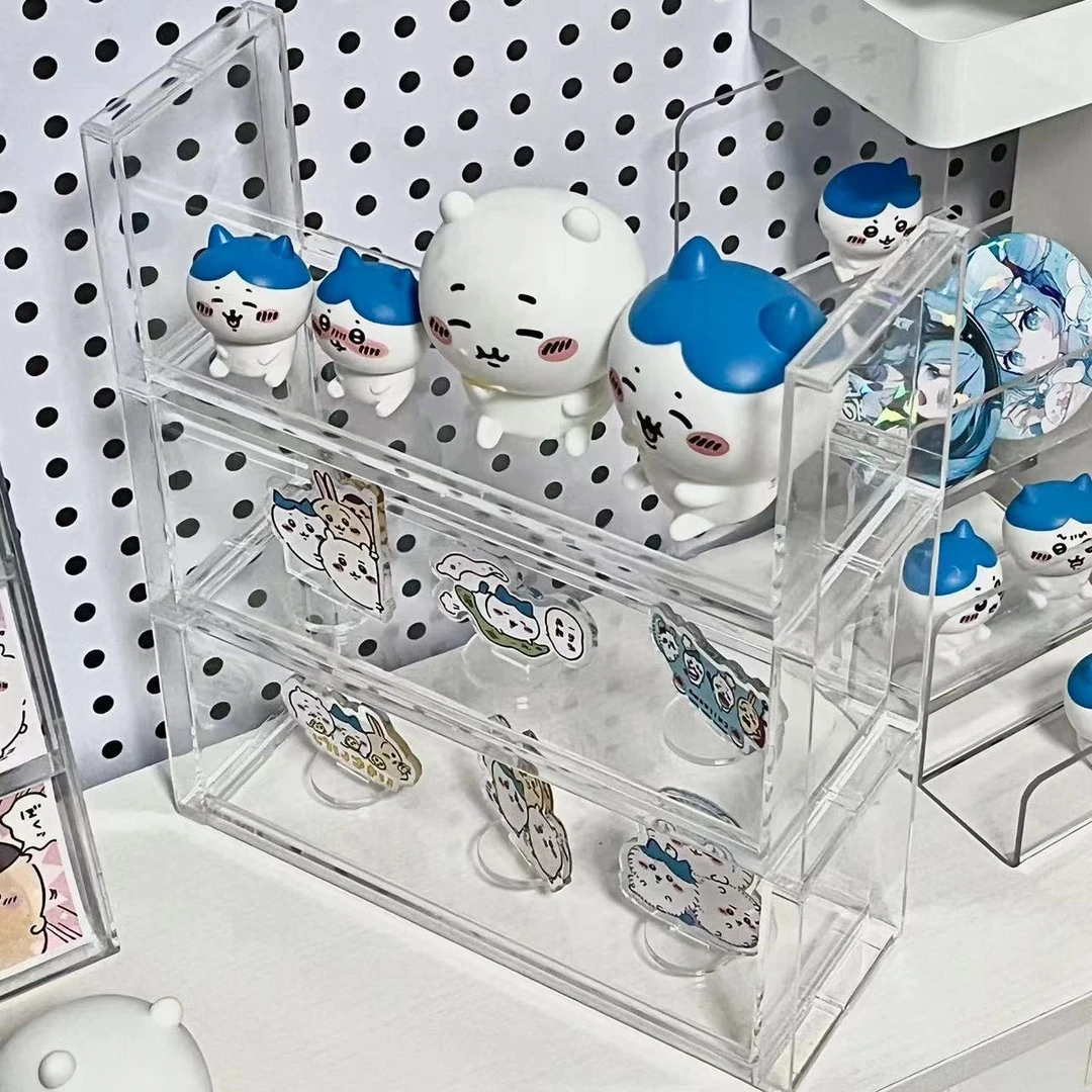 适配chiikawa扭蛋立牌收纳展示架高颜值多层手办透明桌面置物架子