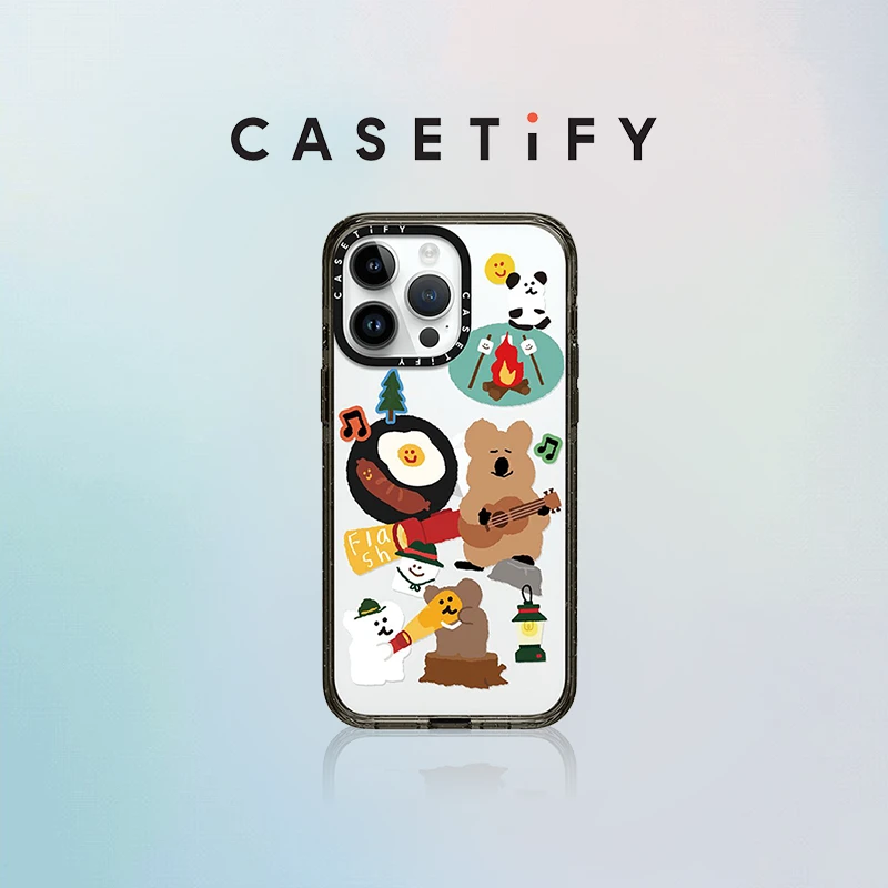 【达人】CASETiFY柿子椒熊快乐露营 iPhone15/14/Pro/Max透明手机壳