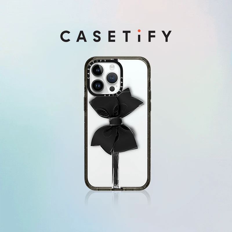 CASETiFY 黑色蝴蝶结适用iPhone15/14/Pro/Max手机壳防摔可爱ins