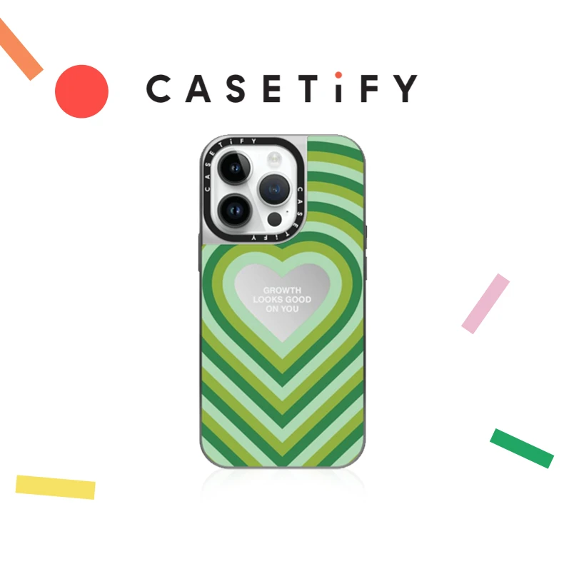 【达人】CASETiFY 绿色爱心iPhone14/13/Plus/Pro/Max手机壳