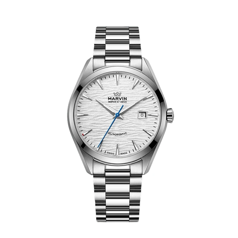 瑞士原装MARVIN/摩纹日内瓦湖波光纹男款机械腕表M161.13.31.11