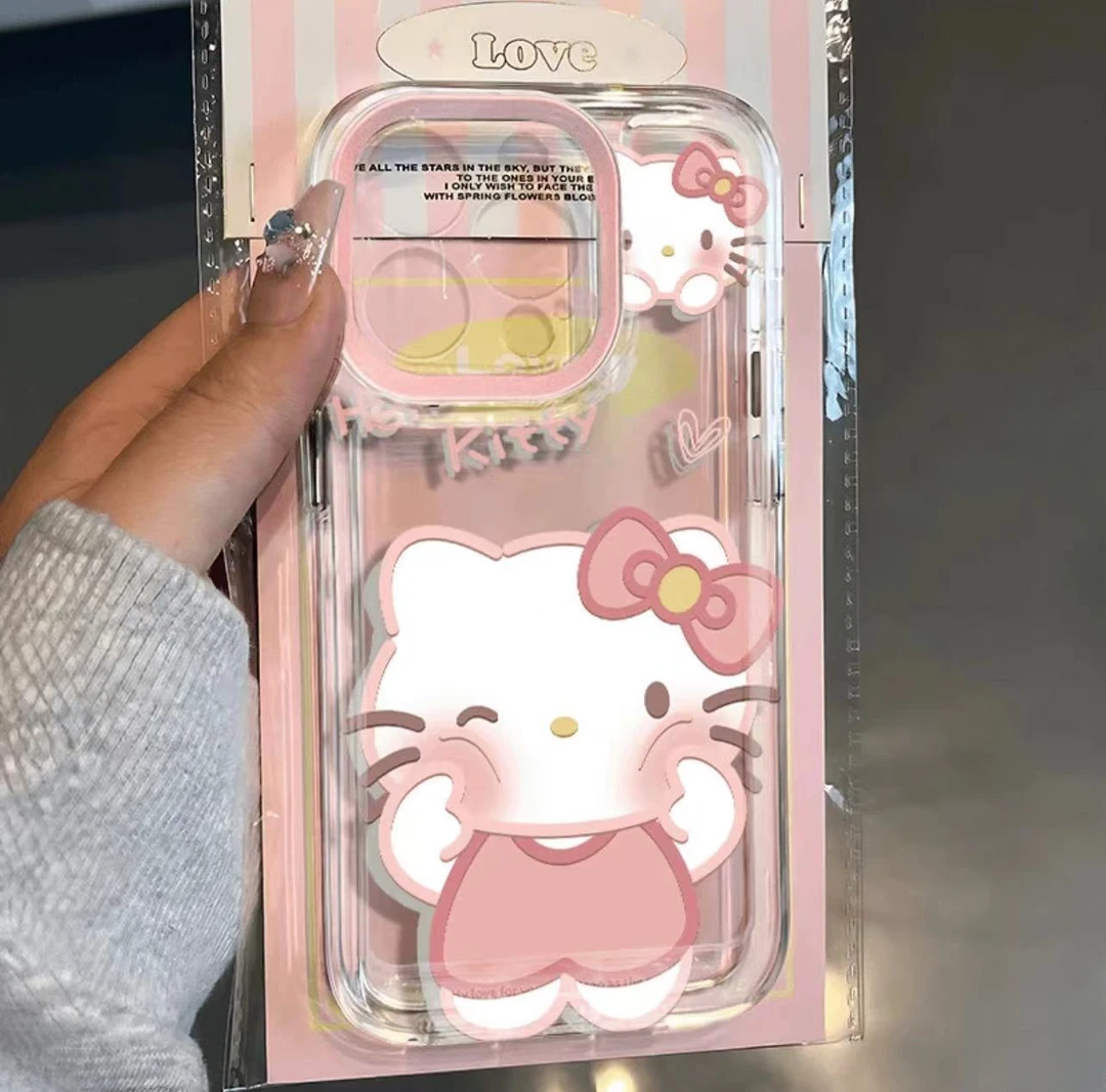 可爱ktins风适用苹果15promax华为P70小米vivoS17OPPO手机壳透明