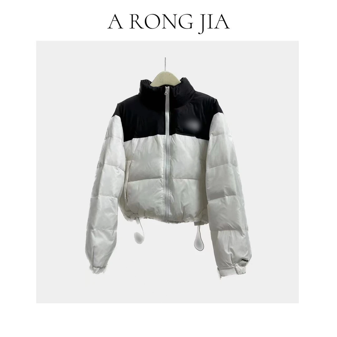 冬季款立领撞色短款羽羽服小个子加厚面包服高级感炸街外套00002