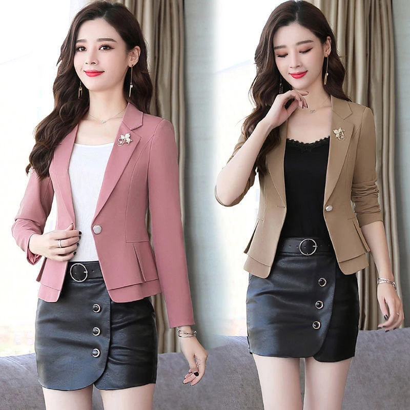 小西装女外套短款小香风上衣2024春秋新款收腰矮个子西服显瘦气质